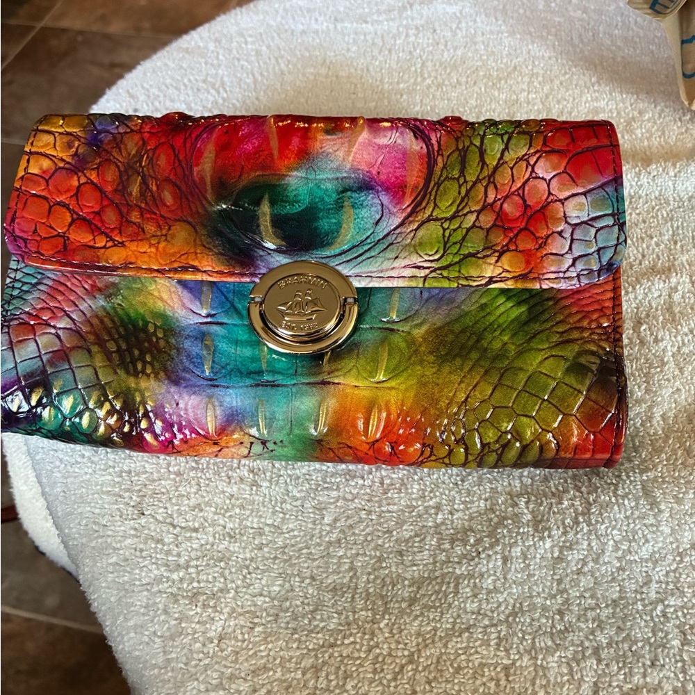 Brahmin Vibrant Multicolor Embossed Clutch